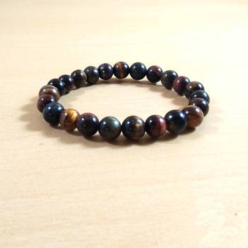 Tiger Eye Bead Bracelet Size 8MM Natural Unisex Bracelet Chakra Balancing  Meditation 2
