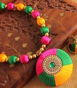 Beautiful Handmade Multicolour Silk Thread Beads Pearl Necklace Set