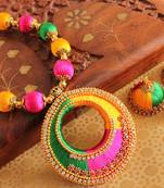 Beautiful Handmade Multicolour Silk Thread Beads Pearl Necklace Set