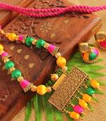 Beautiful Handmade Multicolour Silk Thread Beads Pearl Necklace Set