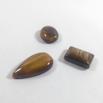 Tiger Eye Gem Small Cabochon Set Of 3 Chakra  Meditation   Cabochon Fancy Cabochon 1