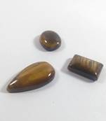 Tiger Eye Gem Small Cabochon Set Of 3 Chakra  Meditation   Cabochon Fancy Cabochon