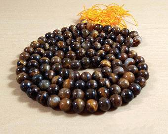 Tiger Eye Mala Bead Size - 8mm Chakra Balancing Reiki  Aura Cleansing 1