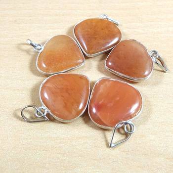 Yellow Aventurine Heart Pendant Natural Gem Original  Chakra Balancing 1