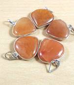 Yellow Aventurine Heart Pendant Natural Gem Original  Chakra Balancing