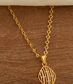 Golden chain SHORT with diamond shape pendant one gram gold