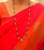 Gold agate mangalsutra medium length 30" one gram gold