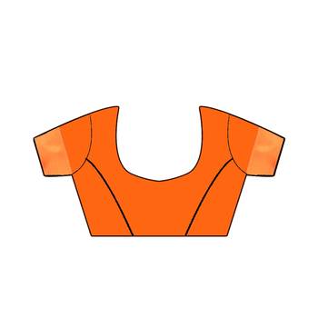 Orange Woven Georgette Saree With Blouse 4