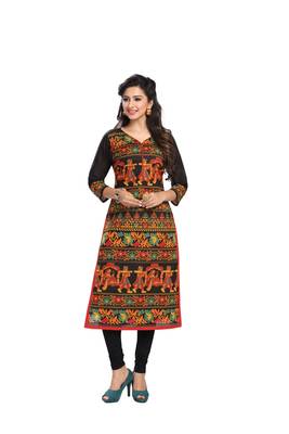 Multicolor printed cotton-kurtis 1