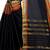 Black printed cotton silk   saree with blouse