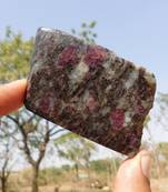 250.8 Cts Fabulous 100% Natural  Black Ruby Fol 70X45X6 mm Cab Slab Gemstone