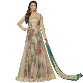 Multicolor embroidered net Anarkali Suit 1