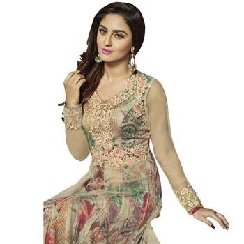 Multicolor embroidered net Anarkali Suit 2