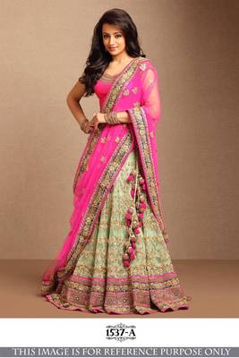Pink embroidered georgette saree with blouse 4