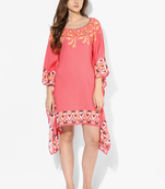 Pink Coloured Printed Kaftan