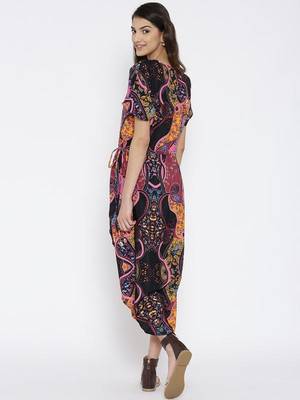 The Kaftan Company Women Multicoloured Printed Wrap Dress 2
