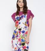 Retro Pink Floral Kaftan Dress