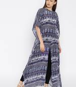 Shibori Indigo Front Open Maxi Kaftan