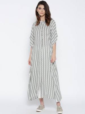 Retro Aztec Front Open Maxi Kaftan 1