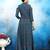 Blue printed rayon long kurtis