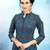 Blue printed rayon long kurtis
