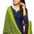 Blue & Parrot Green Cotton Embroidered & Mirror Work Salwar Suit For Women