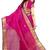 Pink printed banarasi silk saree with blouse