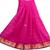 Pink printed banarasi silk saree with blouse