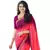 Pink printed georgette saree with blouse