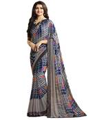 Multicolor printed georgette saree with blouse