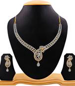 Gold cubic zirconia
 necklace-sets
