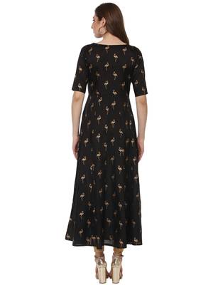 Black printed dupion silk kurtas-and-kurtis 3