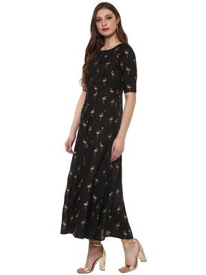 Black printed dupion silk kurtas-and-kurtis 4