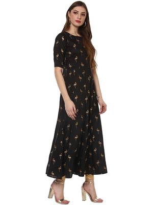 Black printed dupion silk kurtas-and-kurtis 5