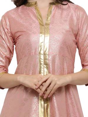 Pink printed dupion silk kurtas-and-kurtis 4