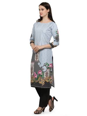 Multicolor printed dupion silk kurtas-and-kurtis 2