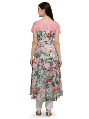 Multicolor printed dupion silk kurtas-and-kurtis 3