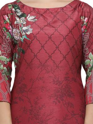 Red printed dupion silk kurtas-and-kurtis 4