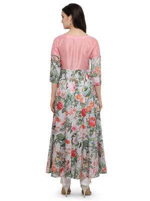 Multicolor printed dupion silk kurtas-and-kurtis 3
