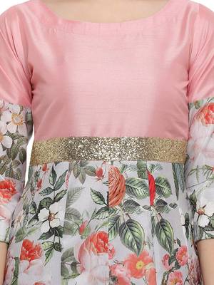 Multicolor printed dupion silk kurtas-and-kurtis 4