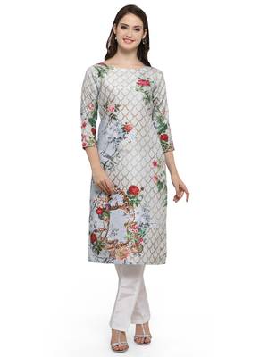 Multicolor printed dupion silk kurtas-and-kurtis 1