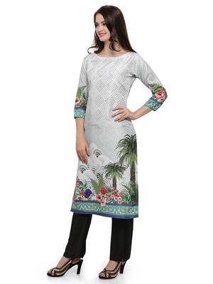 Multicolor printed dupion silk kurtas-and-kurtis 2