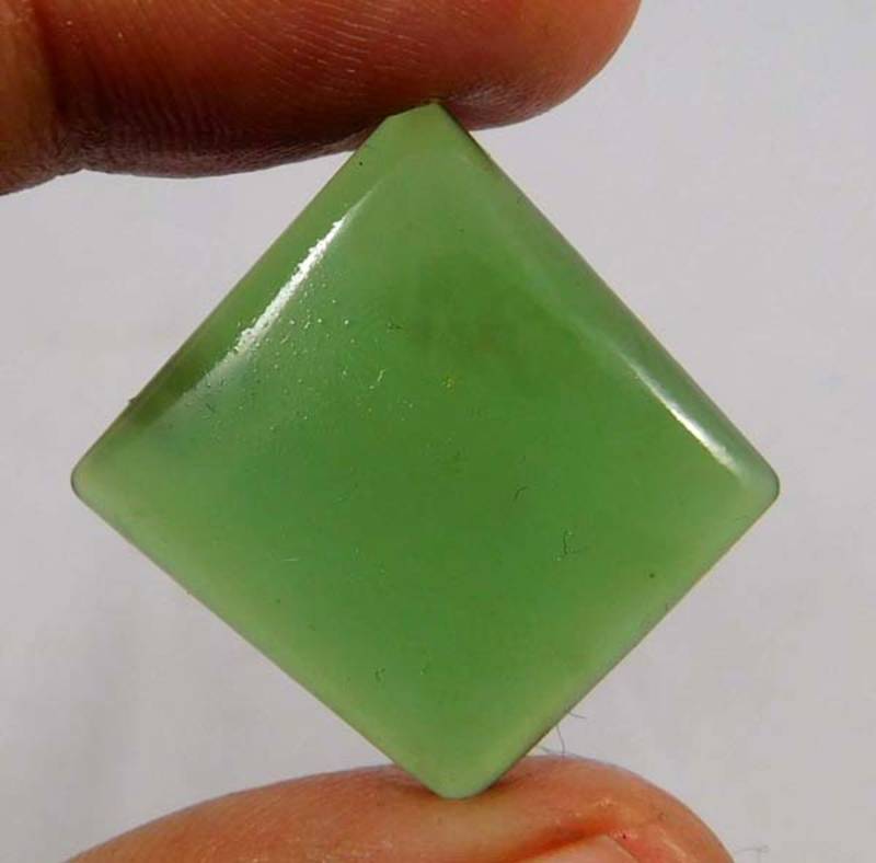 20 Cts. 100% Natural Designer Green Jade? Fancy 20X21 Cab Loose Gemstone