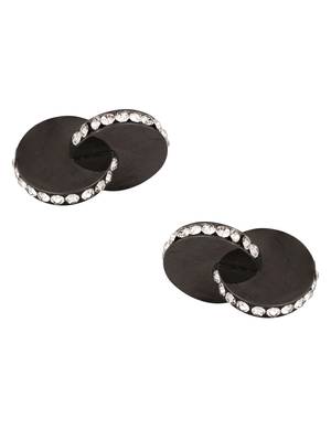 Black cubic zirconia dimensional Cufflink 1