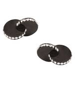 Black cubic zirconia dimensional Cufflink