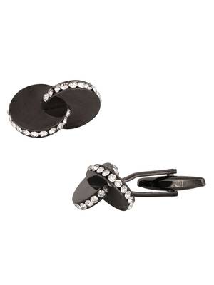 Black cubic zirconia dimensional Cufflink 2