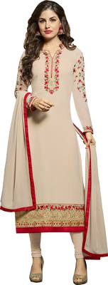 Latest Beige Georgette Embroidered Salwar Suit For Women 2
