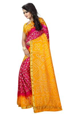 Multicolor woven art silk saree with blouse 3
