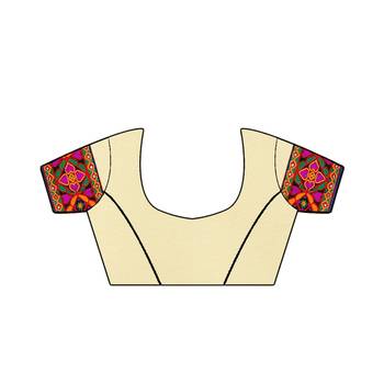 Orange Embroidered Georgette Saree With Blouse 5