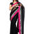 Black Colored Net Plain Saree With Blouse